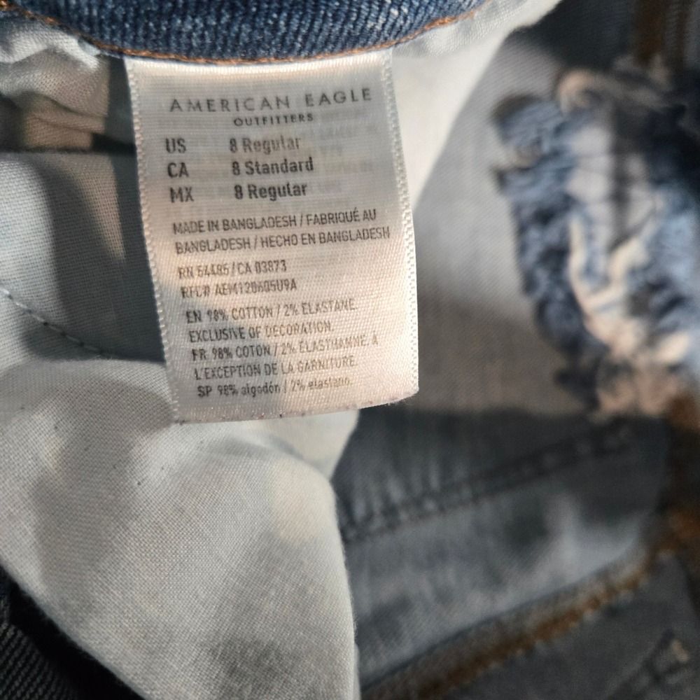 American Eagle Super Stretch Distressed Skinny Jeans Blue Size 8 Regular - Picture 3 of 9